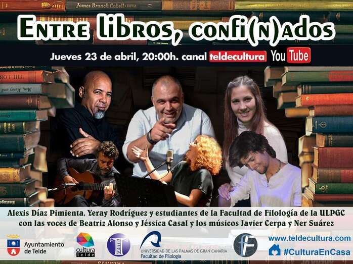 Cartel del evento Entre libros, confinados (Foto TA)